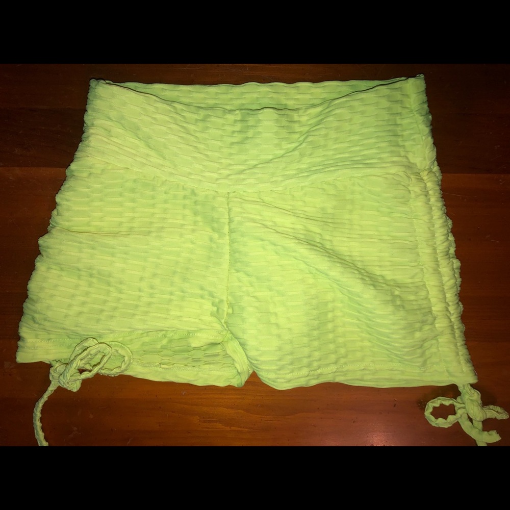 Bootyscrunch Neon Yellow Shorts Size S
